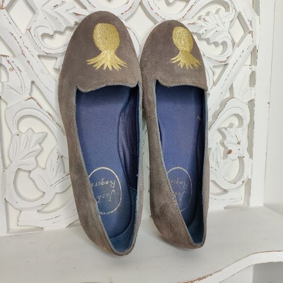 Jack Rogers Anice Suede Pineapple Flat, 5.5 - Picture 3 of 10